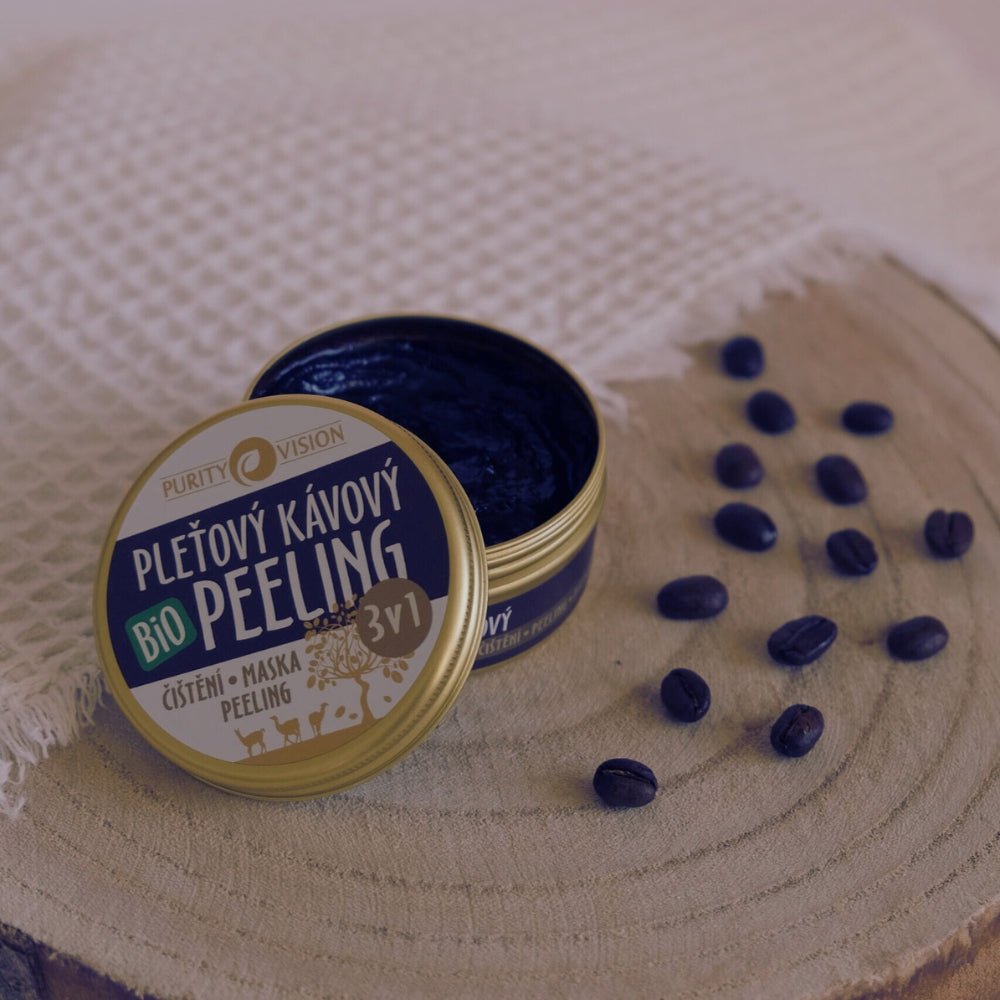 Βιολογική μάσκα peeling προσώπου 3σε1 με καφέ 70 ml